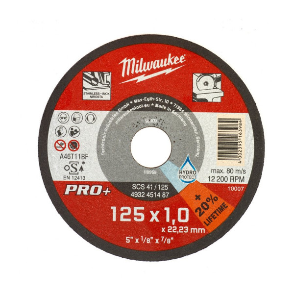 Milwaukee -  Metalltrennscheibe PRO+ INOX 125 mm...