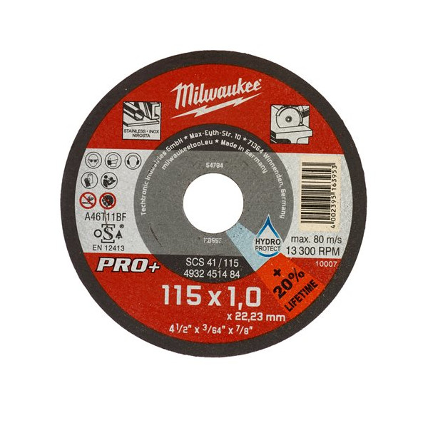 Milwaukee -  Metalltrennscheibe PRO+ INOX 1 x 115 mm 10...